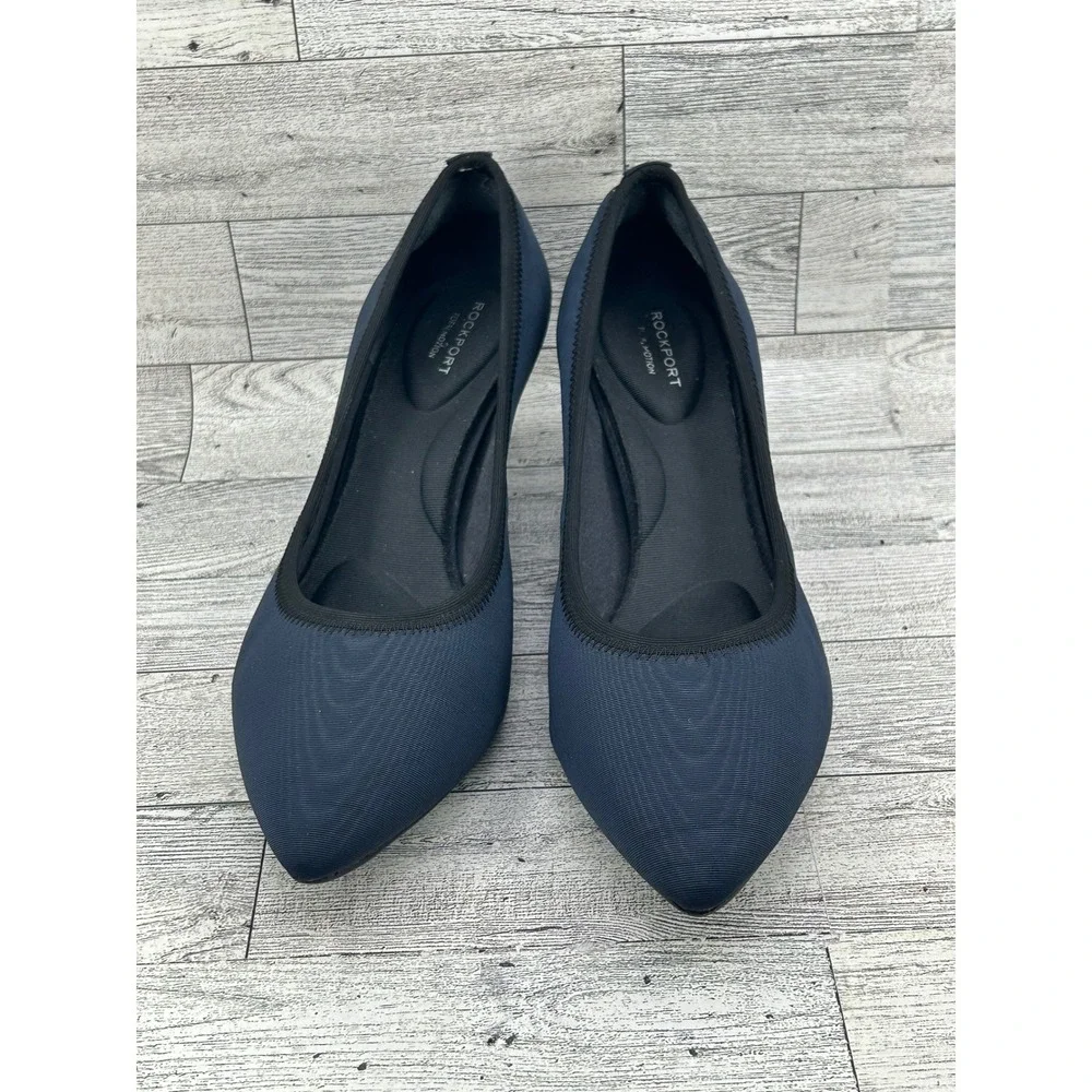 Rockport Total Motion Navy Blue Pointed Toe Heel Pumps Classic‎ Business Casual